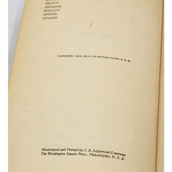 The Master Of Man The Story Of Sin By Hall Caine, Antique Antiquarian Book 1921 - Picture 13 of 16